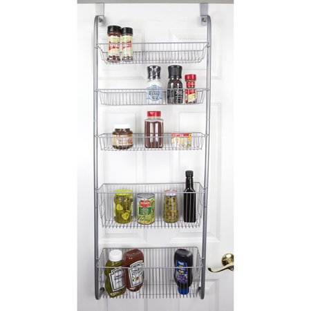 HOME BASICS Over the Door Kitchen Pantry Organizer, Silver BH47159